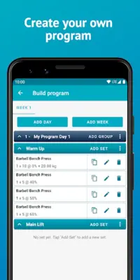 NextSet Powerlifting Programs android App screenshot 1